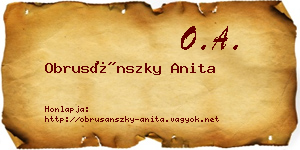 Obrusánszky Anita névjegykártya
