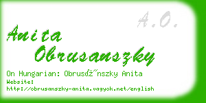 anita obrusanszky business card